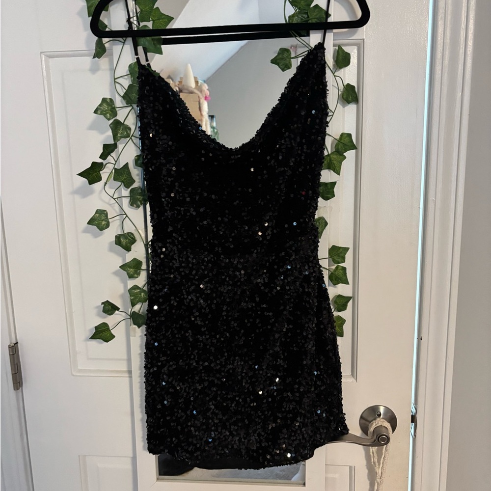Lucy in the Sky Black Sequin Dress